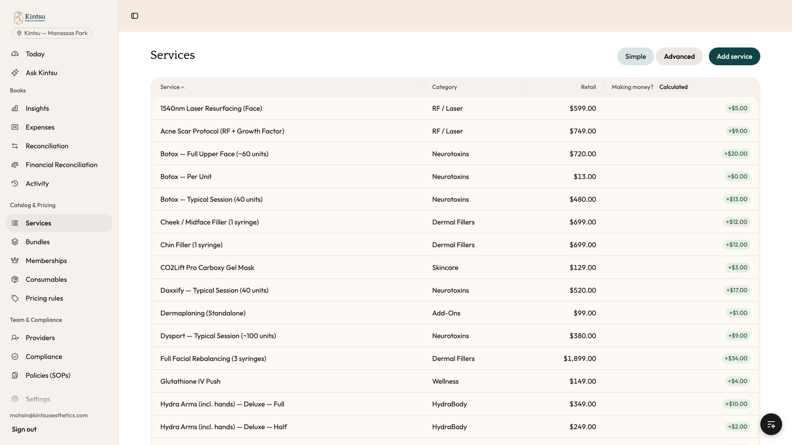 Services grid